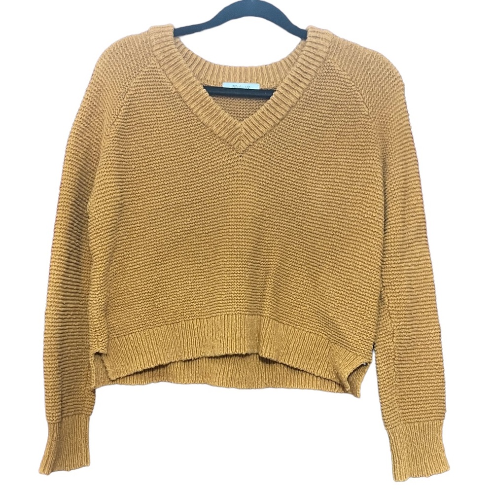Pumpkin Thick Knit Cropped Sweater